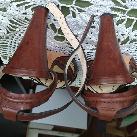 Coach sandal high heels brown leather - Picture 4 of 5